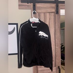 Black Athletic Jacket with White Puma Logo